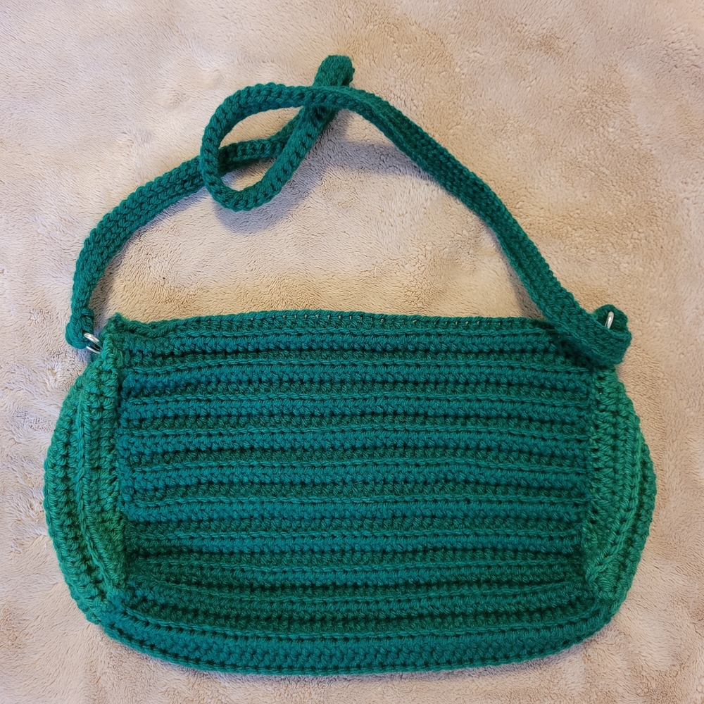 Green Crochet Shoulder Bag
